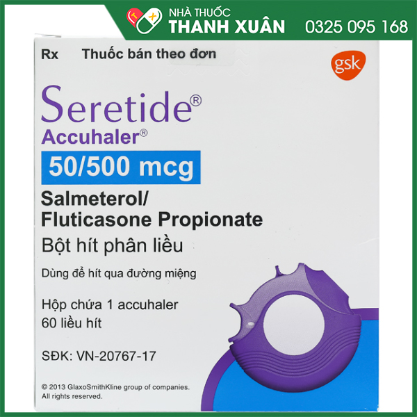 Seretide Accuhaler 50/500mcg điều trị hen phế quản
